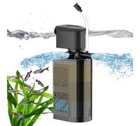 VCRAZE Filtro sumergible de acuario de 3 etapas para pecera, filtro de tortuga con aireación y doble salida de agua, bomba de filtro de tanque de tortuga para acuarios de 10-40 galones