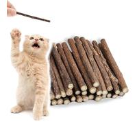 vcsjw Palillos de hierba gatera, 30 unidades Matatabi Stick Gato, palos de hierba para gatos, cuidado dental y contra el mal aliento, lijado de dientes (diámetro 5-7 mm)