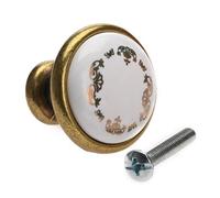 VCSZYAFX 2 unids/lote perillas armario puerta flor cajón armario tirador perilla muebles Tirador Armario(Golden silk incense)