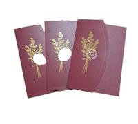 VCSZYAFX 25 tarjetas de invitación de boda de papel de arco de 5,2 x 7,2 pulgadas, sin hoja interior, sin sobre, sin sello de cera, sin cinta(Red)