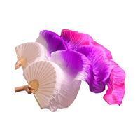 VCSZYAFX Abanico De Danza del Vientre 1 par de abanicos Velo Seda for Danza del Vientre Real, Varillas bambú tamaño clásico, Accesorios actuación Baile Personalizados(16,230x90cm)