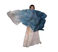 VCSZYAFX Abanico De Danza del Vientre Mujer Vientre Danza Seda bambú Largo Ventilador velos Accesorios Abdominales adoración alabanza Pastel Colores Bandera Serpentina Adultos(Gray,230cm(90 Inch))