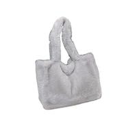 VCSZYAFX Bolso grande de felpa for otoño e invierno, bolso mano for mujer, versátil, con un solo hombro y compartimento for ordenador Para Compras, Escuela, Viajes, Trabajo(Light Grey)