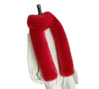 VCSZYAFX Calentador De Cuello Bufanda larga de piel sintética zorro, cuello boa felpa for mujer, chal cálido invierno, estola, accesorio elegante Para otoño e invierno(Red)