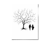 VCSZYAFX Eventos de Compromiso, Recuerdo Fiesta, árbol Boda, Pintura en Lienzo, Libro firmas Huellas Dactilares for Invitados, Regalo Aniversario for Amantes(Color04,20x30cm 1set inkpad)