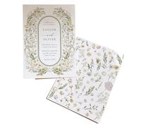 VCSZYAFX Invitación de boda floral personalizada imprimible, corona floral de flores silvestres estilo bohemio, decoración de boda, suministros for fiestas(20pcs)