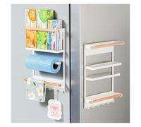 VCSZYAFX Organizador lateral colgante for refrigerador, estante de almacenamiento magnético Se utiliza en refrigeradores y cocinas(White)