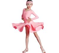 VCSZYAFX Reglas de competencia baile latino Vestido niñas Falda estándar internacional profesional Ropa adecuada para patinaje latino y artístico(Bright pink,170)