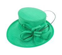 VCSZYAFX Sombreros de lujo con plumas for fiestas té, iglesias, elegantes sombreros copa for fotografía, tocados for banquetes femeninos, formales for bodas Ideal para fiestas de té y bodas(Green)