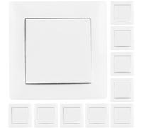 VCX WESA LC01 x 10 interruptores de luz empotrables, paquete de 10 unidades, blanco o negro, interruptor individual doble, 230 V, 16 A, IP20, montaje en caja de 60 mm
