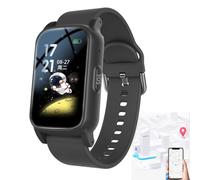 Vcyex Reloj De Emergencia para Ancianos， Reloj Localizador De Personas Mayores，detección De Caídas， Videollamada SOS GPS, Llamada Bidireccional IP67 Resistente Al Agua,Black