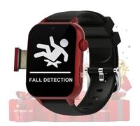 VCYEX Reloj Inteligente con Detección De Caídas, con Botón SOS Smartband Reloj para Personas Mayores, Videollamada, para AlzheimerRed,1.96 * 1.57 * 0.47inch