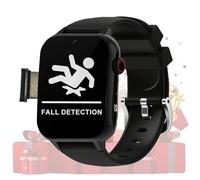 VCYEX Reloj Inteligente con Detección De Caídas, con Botón SOS Smartband Reloj para Personas Mayores, Videollamada, para AlzheimerBlack,1.96 * 1.57 * 0.47inch