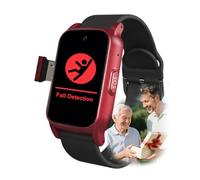 VCYEX Reloj Inteligente con Detección De Caídas, Reloj Localizador GPS, Smartwatch para Personas Mayores Reloj, para Mayores con Botón De Llamada De Emergencia SOSRed,1.25 * 0.57 * 2.22inch