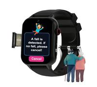 VCYEX Reloj Localizador De Personas Mayores, con Detección De Caídas para Personas Mayores, con GPS, Botón SOS, Videollamadas, para AlzheimerBlack,1.96 * 1.57 Inch