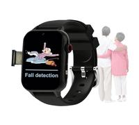 VCYEX Reloj Localizador Personas Mayores, con Detección De Caídas Smartwatch, con GPS Preciso, Botón SOS Smartwatch, para AlzheimerBlack,1.96 * 1.57 Inch