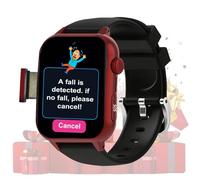 VCYEX Reloj Localizador Personas Mayores, con Detección De Caídas, Smartwatch GPS, Botón De Llamada De Emergencia SOS, Smartwatch para Personas Mayores RelojRed,1.96 * 1.57 * 0.47inch