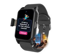 VCYEX Reloj Localizador Personas Mayores, Detección De Caídas SOS GPS Posicionamiento Smart Watch para Personas Mayores, Videollamadas, Reloj InteligenteBlack,1.25 * 0.57 * 2.22inch