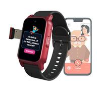 VCYEX Reloj Localizador Personas Mayores, Detección De Caídas SOS GPS Posicionamiento Smart Watch para Personas Mayores, Videollamadas, Reloj InteligenteRed,1.25 * 0.57 * 2.22inch