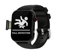 VCYEX Reloj Localizador Personas Mayores, Reloj Inteligente con Detección De Caídas, Videollamada, Botón De SOS, Selección De Varios IdiomasBlack,1.96 * 1.57 * 0.47inch