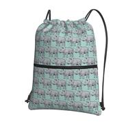 VCzsdff Animal Rhino - Saco ajustable con cordón ajustable, mochila plegable ligera, con bolsillo con cremallera para senderismo