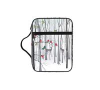 VCzsdff Bolsa de almacenamiento con diseño de ciervo de nieve, diseño de árbol de ladrillo, resistente al agua, soporte de papelería, estuche de estudio de culto de iglesia