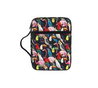 VCzsdff Bolsa de almacenamiento con estampado de flamencos tropicales, resistente al agua, soporte de papelería, estuche de estudio de culto de iglesia
