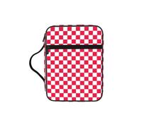 VCzsdff Bolsa de almacenamiento de escritura impresa a cuadros rojos y blancos, resistente al agua, soporte de papelería, estuche de estudio de culto de iglesia