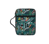 VCzsdff Bolsa de almacenamiento de escritura impresa con animales escandinavos, resistente al agua, soporte de papelería, estuche de estudio de adoración de iglesia