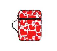 VCzsdff Bolsa de almacenamiento de escritura impresa con corazón de amor, soporte de papelería resistente al agua, estuche de estudio de adoración de iglesia