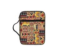 VCzsdff Bolsa de almacenamiento de textiles, con estampado de retazos africanos, resistente al agua, para artículos de papelería, estuche de estudio de culto de iglesia