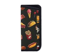 VCzsdff Bolsa de gafas suave con estampado de patas de pollo para bebidas, compacta, delgada, portátil, antiarañazos, para gafas de lectura y gafas de sol pequeñas, Negro, S