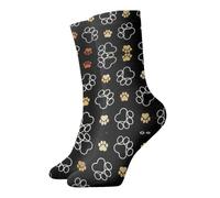 VCzsdff Calcetines de felpa con estampado de huellas de perro, para casa y oficina, calcetines antideslizantes para comodidad en interiores