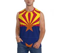 VCzsdff Camiseta sin mangas informal con la bandera de Arizona, para hombre, cómoda y activa, Negro, XXL