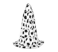 VCzsdff Capa con capucha gótica medieval con patrón de balón de fútbol en blanco y negro para adolescentes, disfraz de cosplay, feria renacentista, teatro