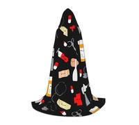 VCzsdff Capa con capucha gótica medieval con patrón de medicina de dibujos animados para adolescentes, disfraz de cosplay, feria renacentista, teatro