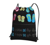 VCzsdff Chanclas de playa con estampado de zapatos de playa con cordón ajustable, mochila plegable ligera, con bolsillo con cremallera para senderismo