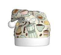 VCzsdff Coffee And Sweets Sugar Chocolate Printing Unisex Adulto Ceremonia Anual 1 Pcs Christmas Headbands Decoration Christmas Tree Snowman Santa Hat