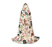 VCzsdff Dachshund - Capa medieval con capucha floral gótica para adolescentes, disfraz de cosplay para feria renacentista, teatro