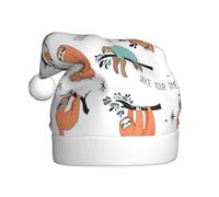VCzsdff Divertida y linda impresión musical de perezoso de animales, unisex, para adultos, ceremonia anual de 1 pieza, diademas de Navidad, decoración de árbol de Navidad, muñeco de nieve, sombrero de