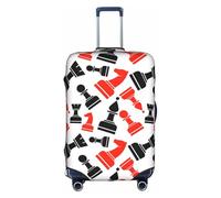 VCzsdff Funda de equipaje con estampado de ajedrez, lavable, antiarañazos, para equipaje de 18 a 32 pulgadas, White, M