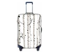 VCzsdff Funda de equipaje con estampado de árbol de abedul, lavable, antiarañazos, para equipaje de 18 a 32 pulgadas, White, M