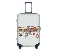 VCzsdff Funda de equipaje con estampado de búhos de Navidad en rama, lavable, antiarañazos, para equipaje de 18 a 32 pulgadas, White, XL