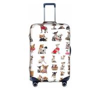 VCzsdff Funda de equipaje con estampado de carlino de chihuahua, lavable, antiarañazos, para equipaje de 18 a 32 pulgadas, White, XL