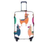 VCzsdff Funda de equipaje con estampado de dibujos animados de llama, lavable, antiarañazos, se adapta a equipaje de 18 a 32 pulgadas, White, M