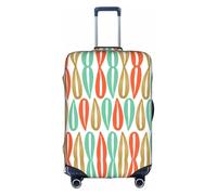 VCzsdff Funda de equipaje con estampado de estilo moderno de mediados de siglo, lavable, antiarañazos, para equipaje de 18 a 32 pulgadas, White, M