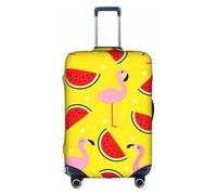 VCzsdff Funda de equipaje con estampado de flamenco rojo y sandía, lavable, antiarañazos, para equipaje de 18 a 32 pulgadas, White, M