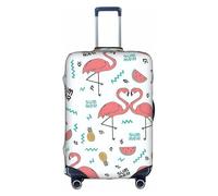 VCzsdff Funda de equipaje con estampado de flamenco rosa, lavable, antiarañazos, para equipaje de 18 a 32 pulgadas, White, S