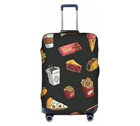VCzsdff Funda de equipaje con estampado de hamburguesas y patas de pollo, lavable, antiarañazos, para equipaje de 18 a 32 pulgadas, White, XL