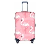 VCzsdff Funda de equipaje con estampado de hojas de palmera de flamenco, lavable, antiarañazos, para equipaje de 18 a 32 pulgadas, White, L